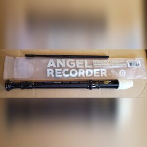 ANGEL RECORDER SOPRANO-101_25403 BAROQUE TYPE w/ Cleaning Rod, Case